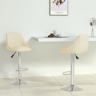 vidaXL Vidaxl - Taburetes De Cocina 2 Unidades Cuero Sint&eacute;tico Color Crema
