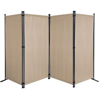 Quick-Star Quick-star - Paravent 4 Teilig 165 X 220 Cm Stoff Raumteiler Trennwand Balkon Sichtschutz Stellwand Faltbar Rubinrot