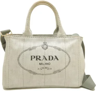 Prada Canapa Bianco Canapa Tote Bag (Pre-Owned)