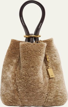 Chlo&eacute; Spin Mini Shearling Bucket Bag