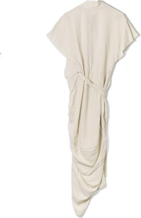 Rick Owens Silk Charmeuse Wrap Dress - White