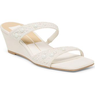 Dolce Vita Quilan Pearly Wedge Sandal in Ivory Stella at Nordstrom Rack, Size 5.5