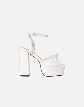 XY London Womens XY London Womens/Ladies Lillian Strappy Peep Toe High Block Heel Sandals - White - Size: 6
