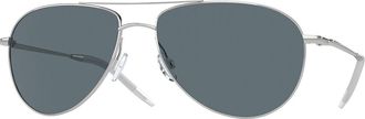Oliver Peoples OV1002S Benedict Polarized 50363R Mens Sunglasses Silver Size 59