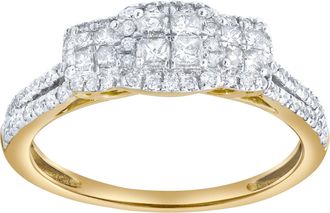 LuvMyJewelry Carrea Glow 0.55 Ct 10K Gold Diamond Ring