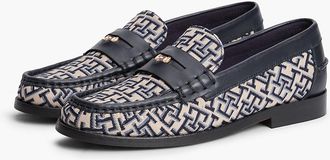 Tommy Hilfiger Womens Jacquard Monogram Penny Loafer - Space Blue - US 6.5 / EU 37