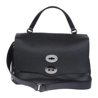 Zanellato Handbags, female, Black, Size: ONE SIZE Black Leather Shoulder Bag with Twist Lock