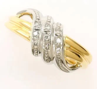C&A Platinum Yellow Gold Yellow Gold (18K) Platinum 900 Band Ring (Pre-Owned)