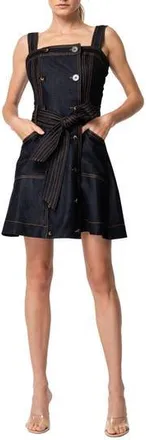 Ciebon Flexton Belted Denim Minidress in Denim Black at Nordstrom Rack, Size X-Small