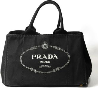 Prada Black Canvas Tote Bag (Pre-Owned)