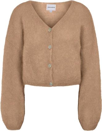 Americandreams Cornelia Cropped Vest - Dames - Vesten - Bruin - L - Wol - Truien & Vesten