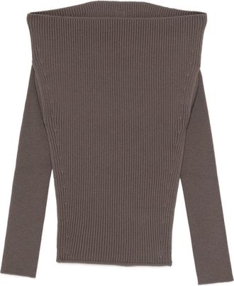 Rick Owens Wool Off-shoulder Sweater
