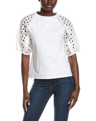 Gracia Eyelet Sleeve Top