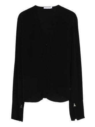 Patrizia Pepe detail-cuff top - women - Viscose - 38 - Black