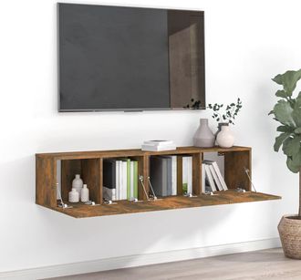vidaXL Vidaxl - Set De Muebles De Tv 2 Pzas Madera Contrachapada Roble Ahumado