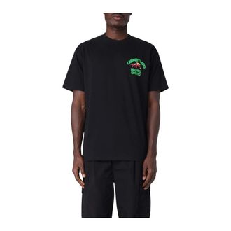 Carhartt Work in Progress Carhartt Wip, T-Shirts, male, Black, Size: S Graphic Print Relaxed Fit Crew Neck Short Sleeve T-Shirt