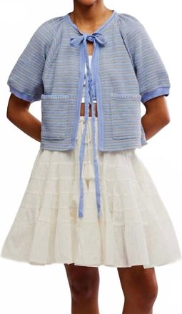 Free People Tropic Sweatshirt In Blue/stripe