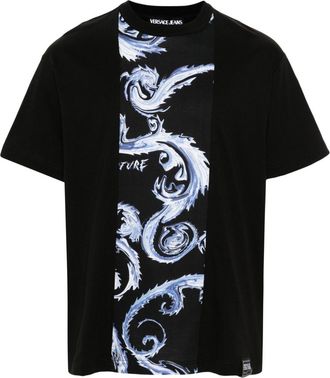 Versace Jeans Couture Barocco-print cotton T-shirt - men - Cotton - S - Black
