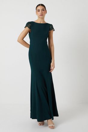 Coast Lace Detail Sculpting Crepe Fishtail Bridesmaids Dress
