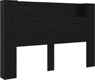 vidaXL Cabecera Con Led Con Estante Roble Negro 160 X 16,5 X 103,5 Cm Vidaxl