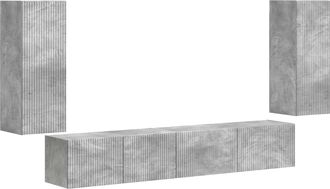 vidaXL Conjunto De Mueble De Tv 4 Uds. Gris Concreto Vidaxl