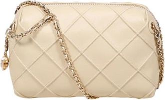 Tory Burch Vanilla Fleming Crossbody Tas - Dames - Schoudertassen - Beige - ONE Size - Leer - Tassen