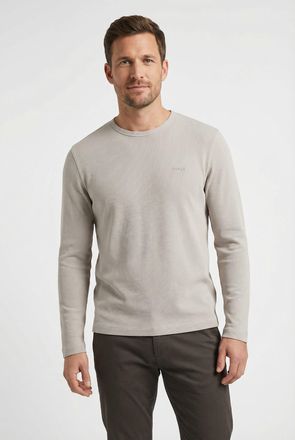 Boss Orange by Hugo Boss Langarmshirt BOSS ORANGE Tempesto, Herren, Gr. XXL, open grau070, Single Jersey, Obermaterial: 82% Baumwolle, 12% Polyamid, 6% Elasthan, regular fit n