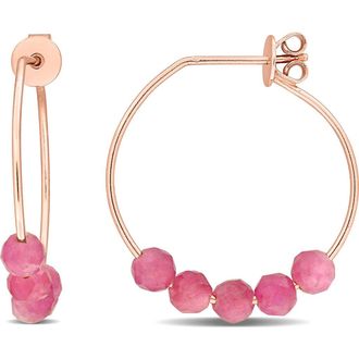 Delmar Faceted Hoop Earrings in Pink Tourmaline at Nordstrom Rack
