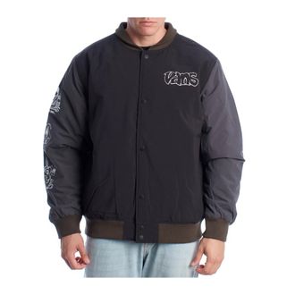 Vans Bomber Jackets, male, Black, S, Crazy Eddy Baseball Jacket