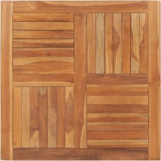 vidaXL Piano del Tavolo Legno Massello di Teak Quadrato 90x90x2,5 cm - Vidaxl
