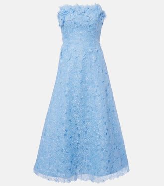 Costarellos Anessa embroidered organza cocktail dress
