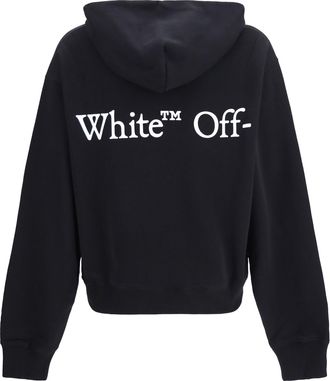 Off-white Mens Bookish Scarf Hoodie Black Cotton Sweatshirts Sweater