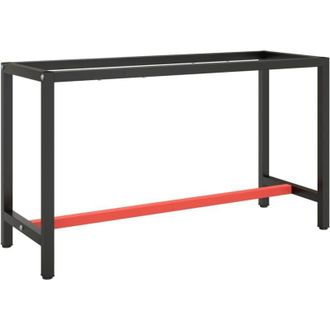 vidaXL Vidaxl - Telaio Banco da Lavoro Nero e Rosso Opaco 140x50x79 cm Metallo