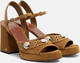 Valentino Garavani Studded suede platform sandals