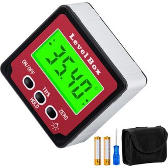 OEM Inclin&oacute;metro Digital Transportador De &Aacute;ngulos 4 X 90&deg;, Transportador De &Aacute;ngulos Digital, Medidor De Bisel Con Base Magn&eacute;tica, Pantalla Lcd Y Retroilum