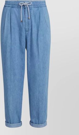 Brunello Cucinelli comfortable cotton trousers featuring pleated front