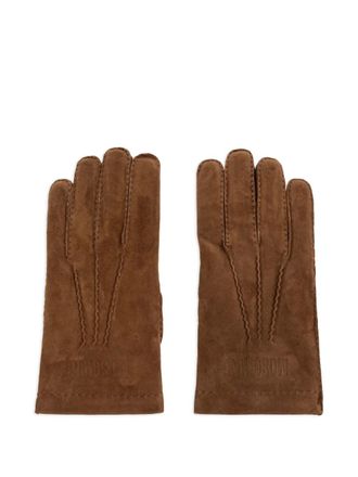 Moschino Handschoenen met logo-reli&euml;f - Bruin