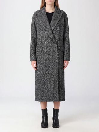 Tagliatore Chevron Pattern Knee-Length Double-Breasted Wool-Blend Coat