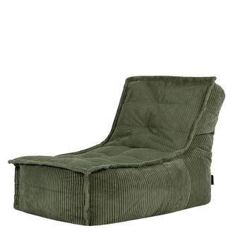 Icon Brand Puf sill&oacute;n chaise longue de pana verde salvia