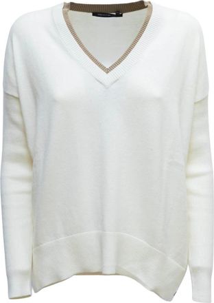 Pennyblack Oversized V-hals Knit - Dames - V-hals truien - Wit - M - Katoen - Truien & Vesten