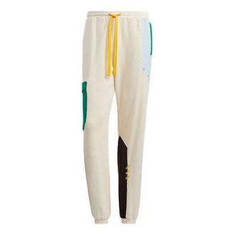 adidas originals Series Contrasting Colors Drawstring Bundle Feet Sports Pants/Trousers/Joggers Creamy White HC0345