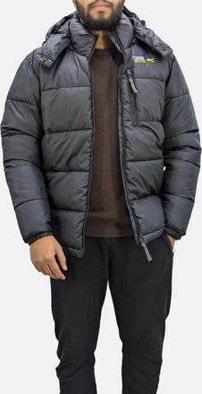 Camel Active Mens CAMEL ACTIVE Mens Puffer Jacket Padded Detachable Hood Warm Winter Quilted Coat - Grey - Size: 40/Regular