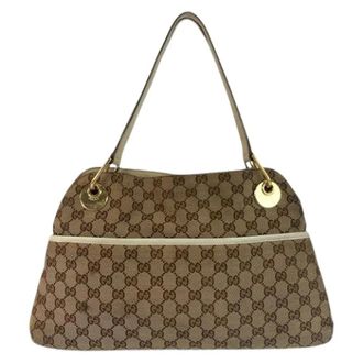 Gucci Pre-owned Shoulder Bags, female, Brown, Size: ONE SIZE Pre-owned Eclipse GG Canvas Tote Bag
