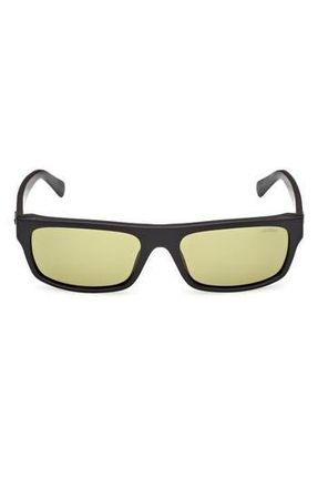 Guess Rectangular Sunglasses in Matte Black /Green at Nordstrom Rack