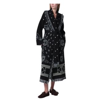 Alanui Truien & Vesten, Dames, Zwart, S, Wol, Bandana Jacquard Jas