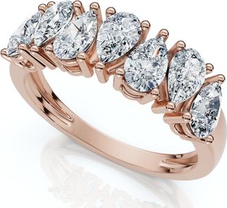 Pompeii3 1 1/5Ct Pear Shape Diamond Wedding Anniversary Ring 14k Gold Lab Grown EF/VS