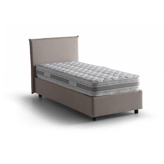 Dmora Cama Individual Dban, Cama Contenedor Con Revestimiento De Tela, 100% Made In Italy, Apertura Frontal, Con Colch&oacute;n Cm 90x190 Incluido, T&oacute;rtola - Dmora