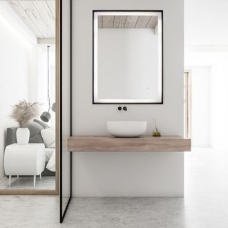 Paco Home Paco Home - Specchio Specchio Per Trucco Con Luce Bagno Illuminazione Indiretta Rettangolare (60x80 cm), Tipo 1