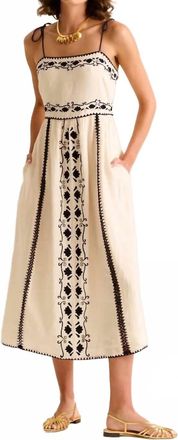 Carolina K Allegra Linen Midi Dress In Ivory