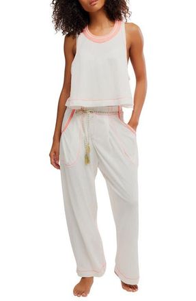 Free People Weekend Lounge Set in Ivory Combo at Nordstrom, Size X-Large